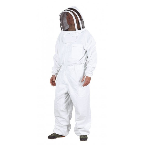 Bee Suit Combinaison dabeille 3 Couches Ultra ventilée de Protection de sécurité Unisexe en Tissu Blanc en Maille pour apiculteurs Tenue de clôture 